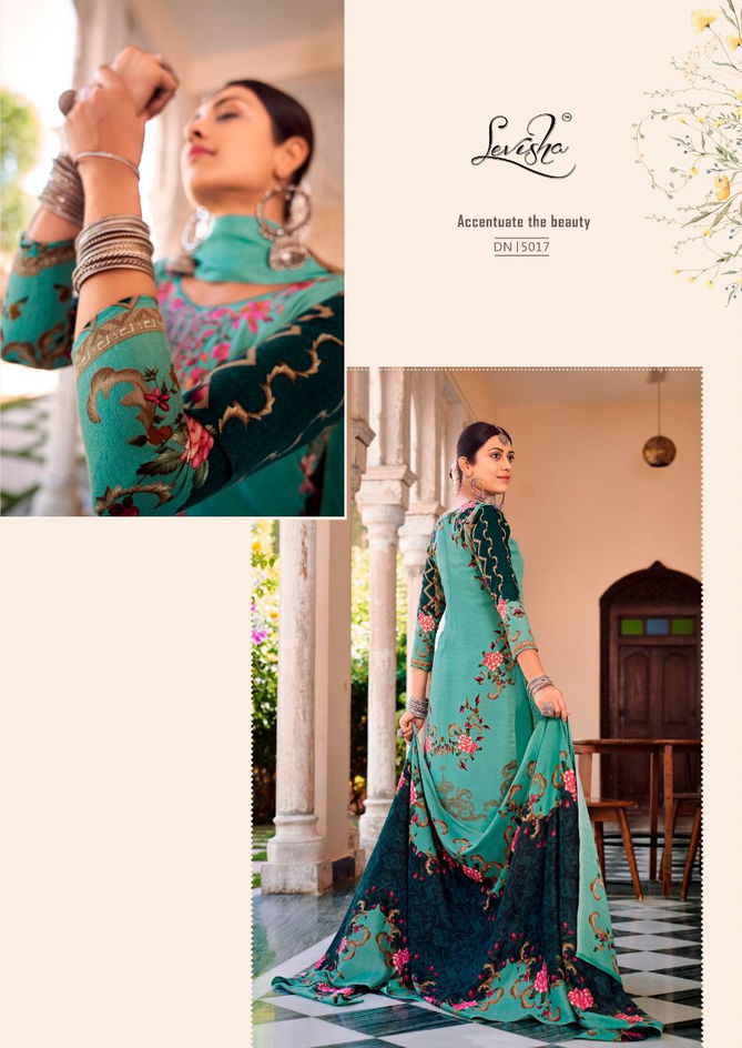 Levisha Habiba Winter Wear Wholesale Pashmina Dress Material Catalog
